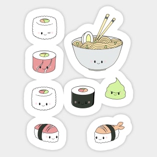 Kawaii Sushi Pack Attack Sticker